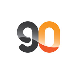 90 initial grey and orange with shine
