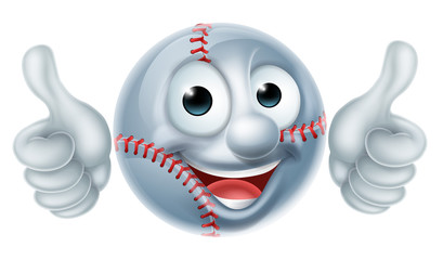 Naklejka premium Cartoon Baseball Ball Man Character