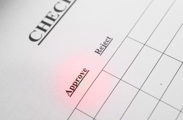 approve and reject tag on checklist form