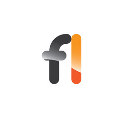 fl initial grey and orange with shine