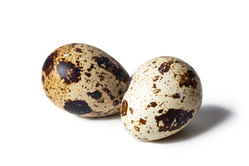 Quail eggs are isolated on a white background