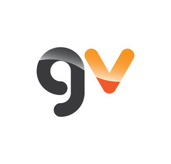 gv initial grey and orange with shine