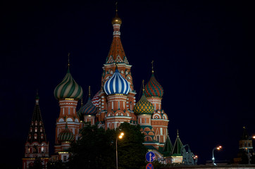 Fototapeta na wymiar St Basil's Church. Night. Red Square. Moscow.