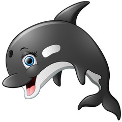 Fototapeta premium Happy killer whale cartoon