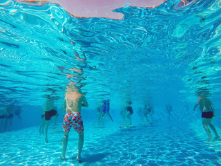 aqua aerobics in the pool