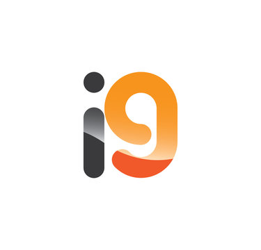 I9 Initial Grey And Orange With Shine