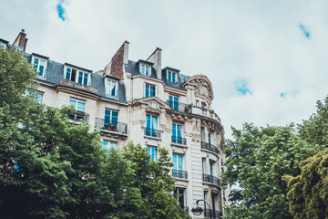 Fototapeta premium Apartment exterior with neoclassical elements