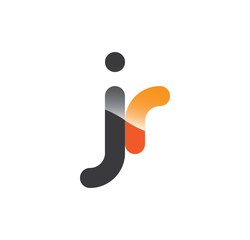 jr initial grey and orange with shine