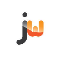 jw initial grey and orange with shine