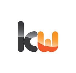 kw initial grey and orange with shine