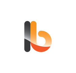 lb initial grey and orange with shine