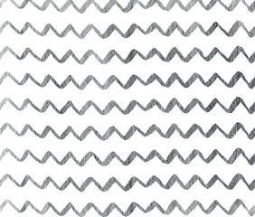 Silver hand drawn stripes background, chevron.
