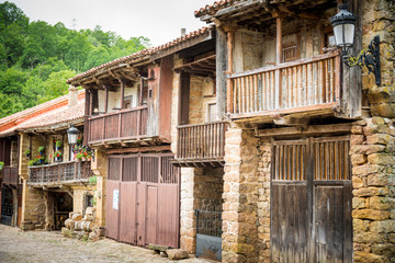 peaceful village of barcena mayor, spain
