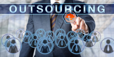 Business Manager Pushing OUTSOURCING
