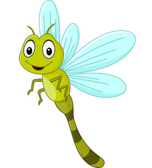 Cartoon funny dragonfly