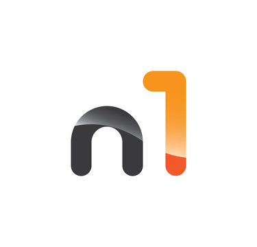 n1 initial grey and orange with shine