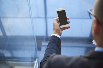 Smartphone used by a modern businessman