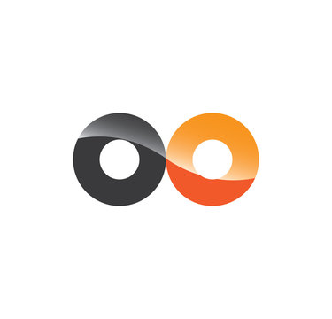 oo initial grey and orange with shine