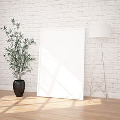 Poster Frame MockUp In Contemporary Exhibition Interior