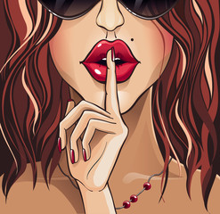 girl lip with finger