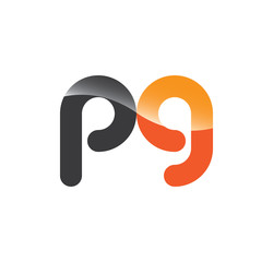 pg initial grey and orange with shine