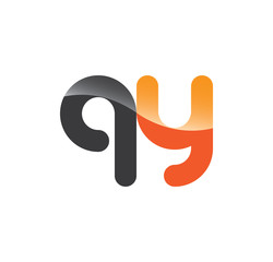 qy initial grey and orange with shine