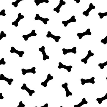 Seamless Pattern With Cute Cartoon Bones