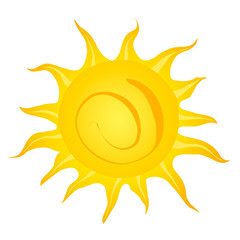 Vector illustration. Sun on white background.