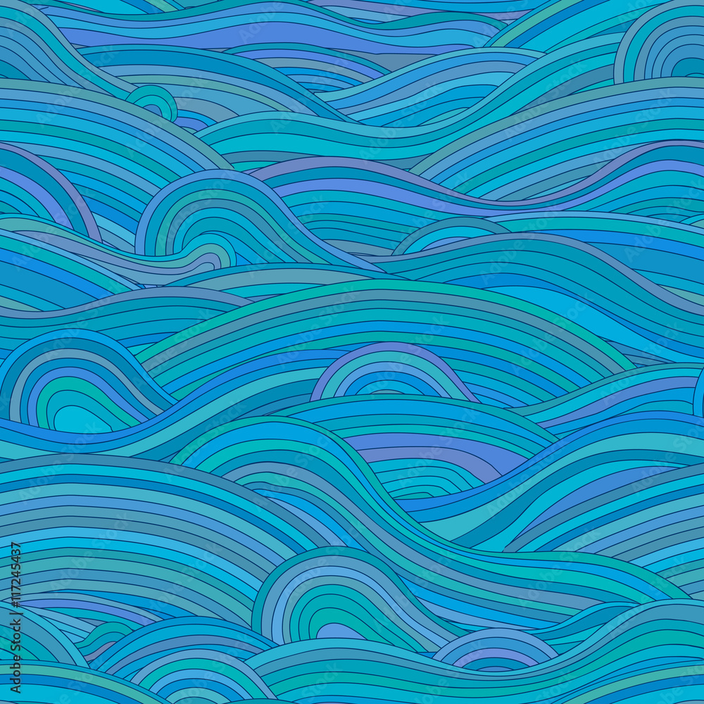 Poster seamless unusual pattern with waves.