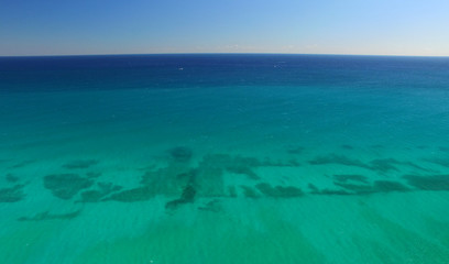Fototapeta na wymiar Water color of Palm Beach, aerial view of Florida