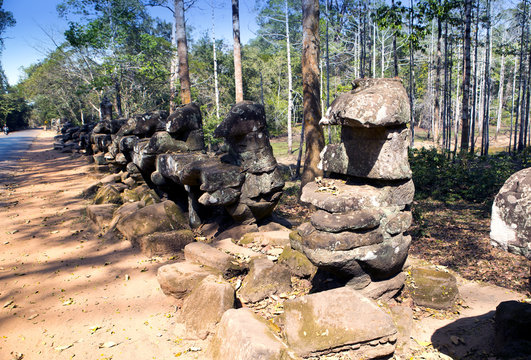 near north gate Angkor Thom, Siem Reap, Cambodia