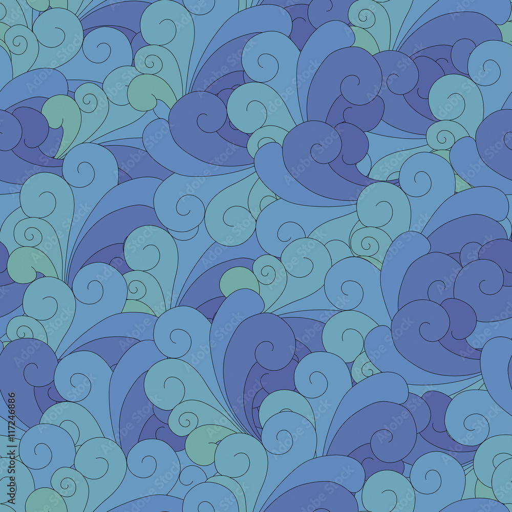 Poster seamless unusual pattern with waves.
