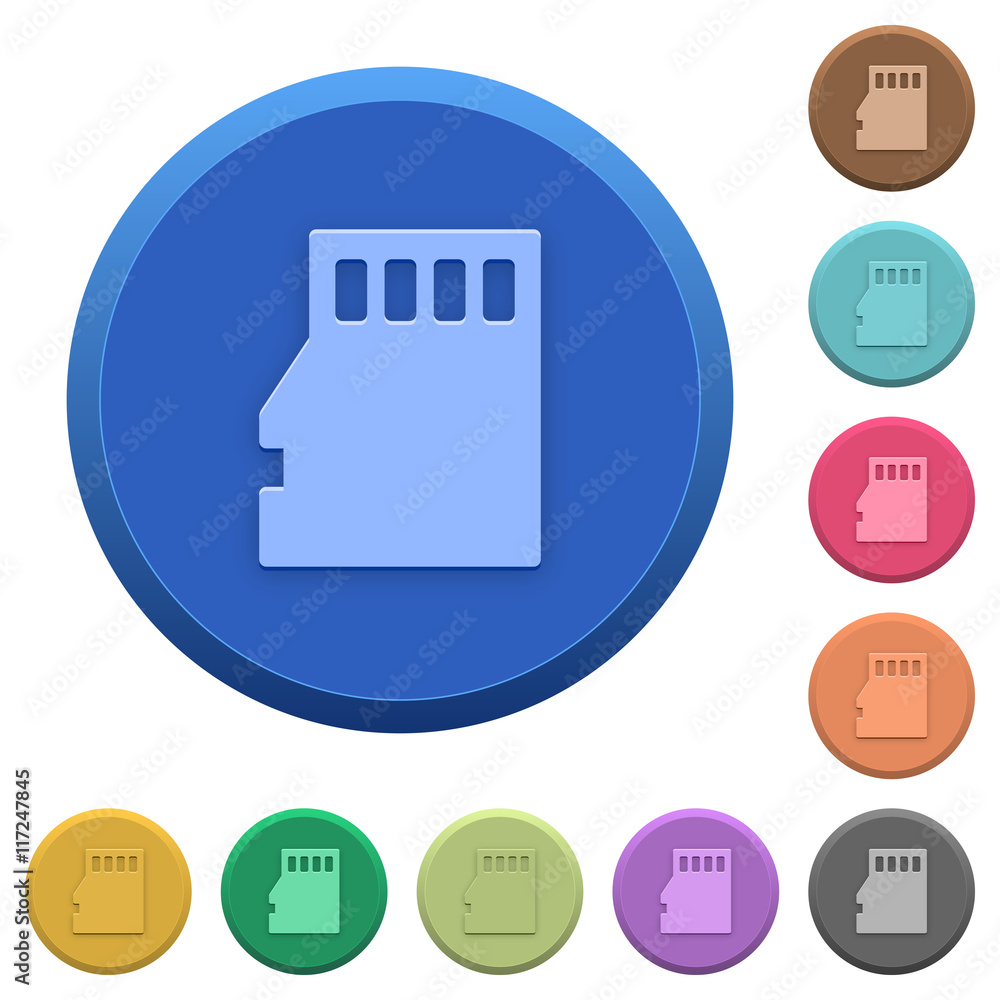 Poster embossed micro sd memory card buttons
