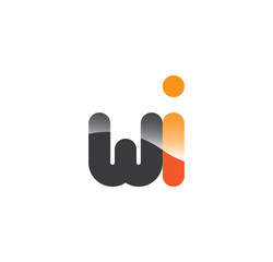 wi initial grey and orange with shine