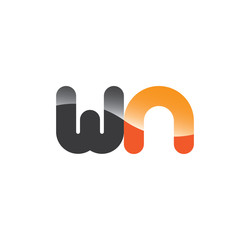 wn initial grey and orange with shine