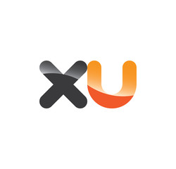 xu initial grey and orange with shine