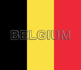 Flag of Belgium With Text