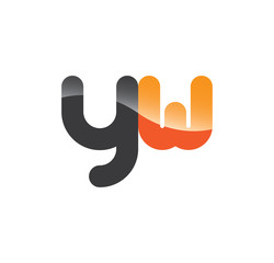 yw initial grey and orange with shine