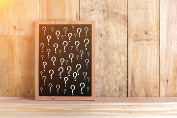 blackboard with question mark symbol and free copy space