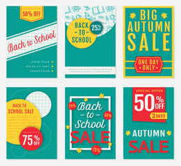 School and autumn sale banners.