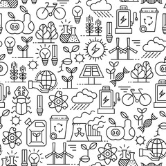 seamless pattern with ecology icons