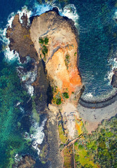 Cape Schanck mountains and ocean aerial view, Mornington Peninsu