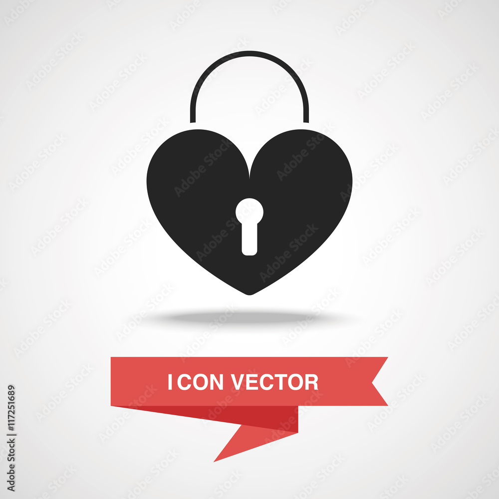 Wall mural lover lock icon