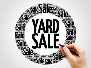 YARD SALE words cloud, business concept background