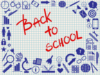 Back to school card. Vector illustration