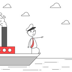 Captain and leadership concept illustration