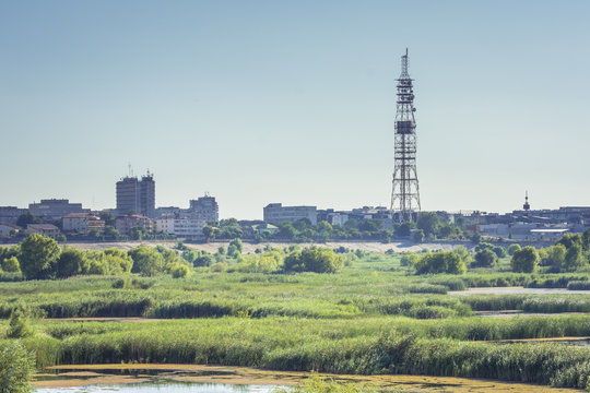 The Delta of Bucharest.Bucharest urban delta,inside former lake Vacaresti.Aquatic ecosystem Vacaresti Lake near south-eastern Bucharest covering around 200 hectares,including some 80 hectares of water