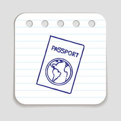 Doodle passport icon