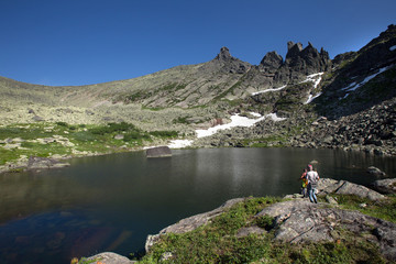 Tale lake in the mountains of the Western Sayan