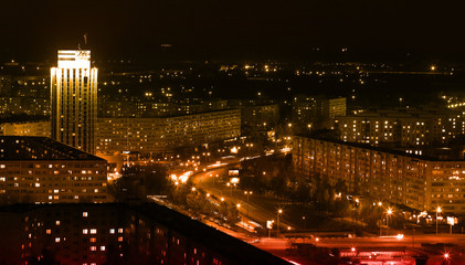 Fototapeta na wymiar Naberezhnye Chelny, Russia - October 7, 2014: cityscape view fro